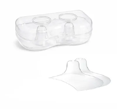 Produktbild von Stillhütchen Silikon 2er Set mit Box, weiche Brustwarzen Schutzhütchen BPA-frei, wiederverwendbar & hautfreundlich