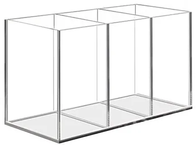 Produktbild von Famanu Acryl Halter mit 3 Fächern - Transparenter Schreibtisch Organizer