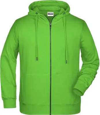 Produktbild von Sweat-Jacke mit Kapuze und Reißverschluss lime-green, Gr. S
