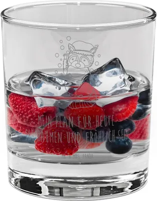 Produktbild von Mr. & Mrs. Panda Glas Waschbär - Transparent - Geschenk, Tumbler, Waschen, Plan, Tagträumen, Cocktailglas, Seifenblasen, für Gin, Gute Laune, Longdrinkglas, Fröhlich