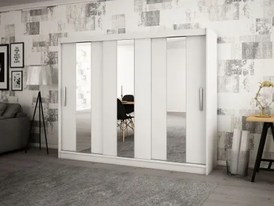 Produktbild von MINIO Kleiderschränk 250 cm POLE Weiß matt