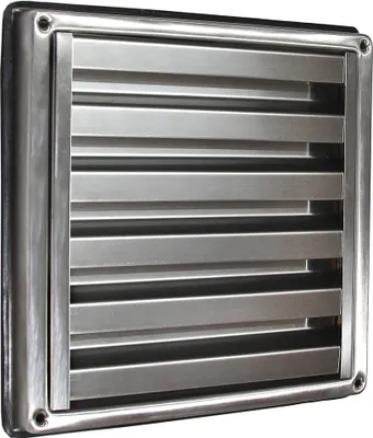 Produktbild von Lüftungsgitter LG-185 SMF Edelstahl Lamellengitter 185x185mm Zuluft Abluftgitter