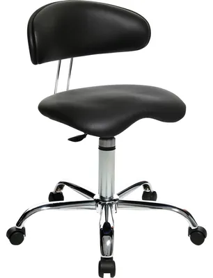 Zdjęcie produktu dla Stołek obrotowy Sitness 40 ST290D10H Oparcie imitacja skóry czarny
