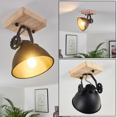 Produktbild von Mot »Mot« Wandlampe aus Metall und Holz in Schwarz/Braun