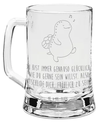 Produktbild von Mr. & Mrs. Panda Krug Schildkröte Pfeifen - Transparent - Geschenk, Glaskrug, Schildkröten, Bierkrug graviert, Glück, Trennung, Humpen, Seidel, Glas, Depression