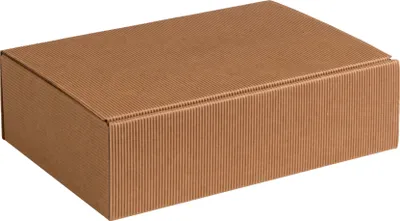 Produktbild von Geschenkbox aus offener Wellpappe, Geripptes Karton NATUR, Format 20x14x7cm, 100 St.