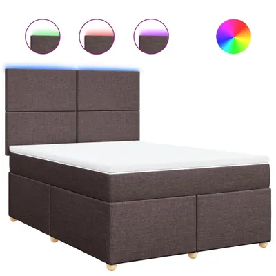 Produktbild von Boxspringbett mit Matratze Dunkelbraun 140x200 cm Stoff
