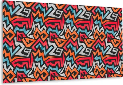 Produktbild von Selbstklebende Vinyl-Fliesen – Vinylboden - Wandaufkleber Bodenbeläge, Graffiti-Abstraktion - 100 cm x 50 cm