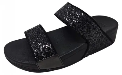 Produktbild von fitflop Lulu Glitter Slides Pantolette Schwarz