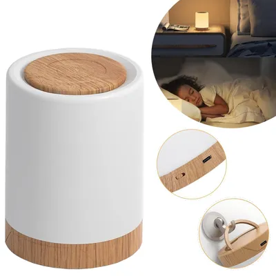 Produktbild von Nachttischlampe Touch Dimmbar, Stilllicht mit Timer, Touch Lampe für Schlafzimmer, Wohnzimmer