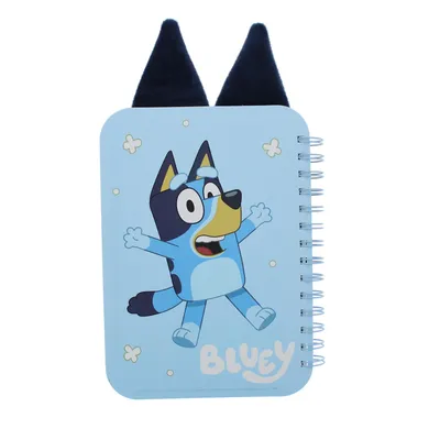 Produktbild von Offiziell lizenziertes Bluey Notizbuch aus Plüsch in Blau, für Kinder