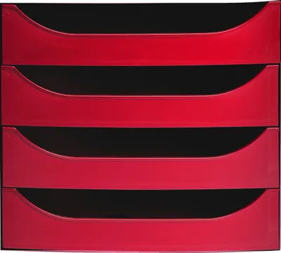 Produktbild von Exacompta ECOBOX Schubladenbox mit 4 Schubladen - Rot - 2286107D