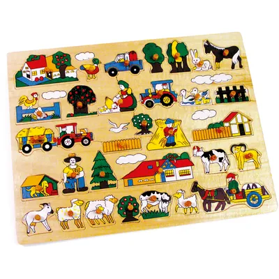 Produktbild von Legler small foot Setzpuzzle „Riesenbauernhof“, ab 12 Monate, 7195