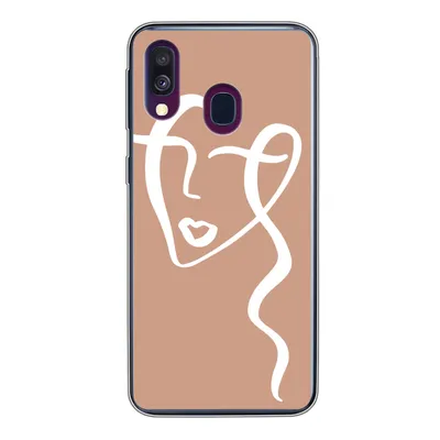 Produktbild von MuchoWow® Handyhülle Schutzhülle Hülle für Samsung Galaxy A40 Frau - Gesicht - Abstrakt Silikon Softcase Handy Hülle - Handy-Tasche