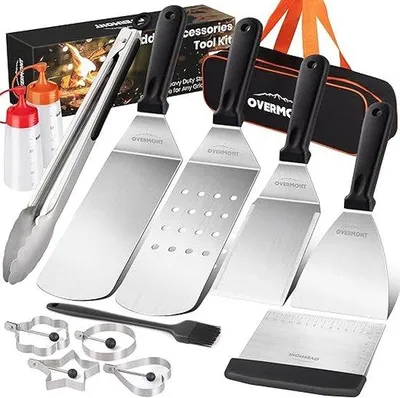 Produktbild von Famanu BBQ-Zubehör Hochwertiges Grillbesteck mit Tragetasche - Edelstahl