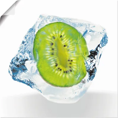 Produktbild von ARTland Poster Kiwi im Eiswürfel Größe: 30x30 cm