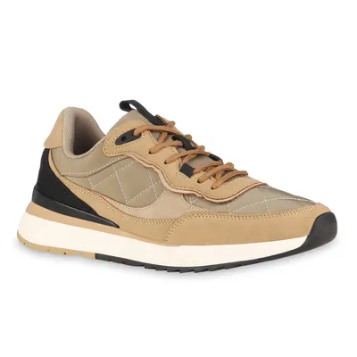Produktbild von VAN HILL Damen Sportschuhe Laufschuhe Schnürer Profil-Sohle Schuhe 838027, Farbe: Khaki, Größe: 40