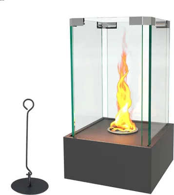 Produktbild von Ethanol Dekokamin Tischkamin Dekofeuer Zimmerkamin Wave Flame Standkamin Glaskamin In- & Outdoor Feuerstelle mit Löschwerkzeug TOP MULTI