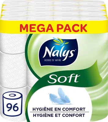 Zdjęcie produktu dla Papier toaletowy Nalys Nalys Soft White - 2-warstwowy - 96 rolek