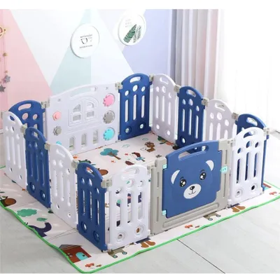 Immagine prodotto di Baby Grondbox - Include un ampio tappetino da gioco - Facilmente pieghevole - 12 pannelli - Porta di sicurezza - Pannello giochi