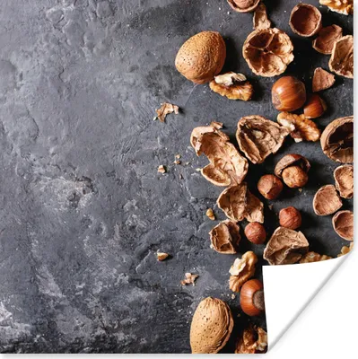 Produktbild von MuchoWow® Poster Nüsse - Herbst - Küche - Industrie 75x75 cm - Wand Dekoration