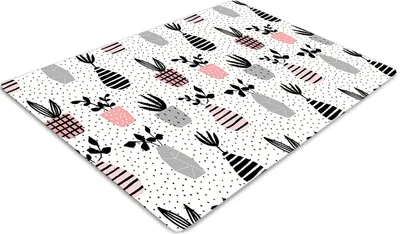 Obrázok produktu pre Podlahová ochranná podložka - Ochranná podložka pod stoličku - Podlahová podložka - 100x70 cm - Kvety vo vázach