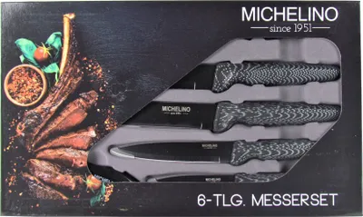 Produktbild von Michelino/Hoffmanns 6-teiliges Messerset/Chefkochmesser/Kochmesser-Set (Carbon)
