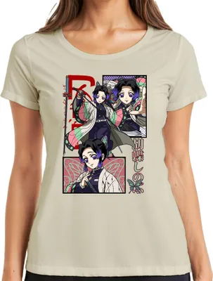 Produktbild von Shinobu Kocho Kimetsu no Yaiba Anime Schmetterling Katana Damen T-Shirt, Natur, S