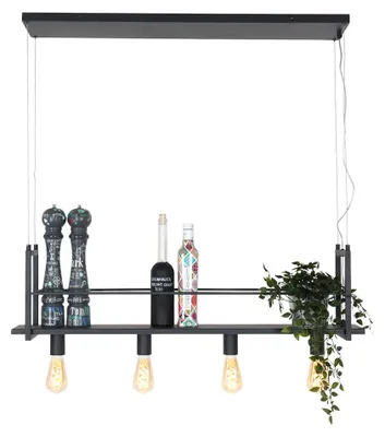 Obrázek produktu pro Závěsné svítidlo - černá - Buckley - plast kov - velká jídelní lampa - E27 - 2983ZW - Mexlite