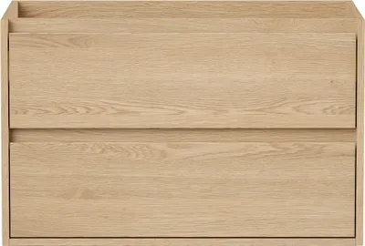 Produktbild von Badezimmer-Wandschrank unter dem Waschbecken - Eichenfurnier - 80 cm - MILIPAM