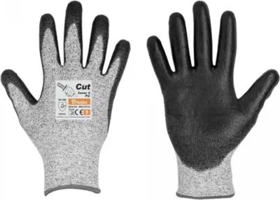 Image de Gants de protection anti-coupures niveau 5 revêtement polyuréthane noir/gris 10