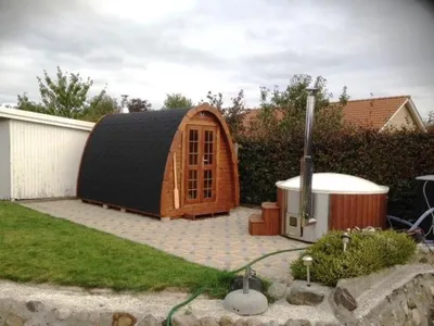 Produktbild von Saunahütte Holzsauna Naturfasssauna Außensauna Outdoor-Sauna