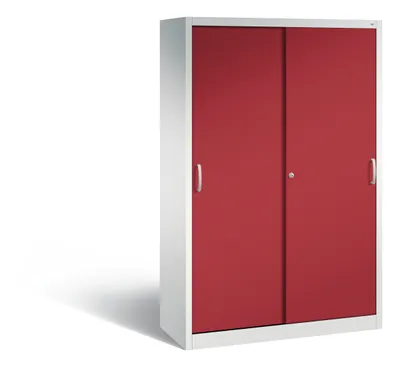 Produktbild von C+P Schiebetürenschrank Acurado-2000 | HxBxT 195x120x50cm | Lichtgrau/Rubinrot