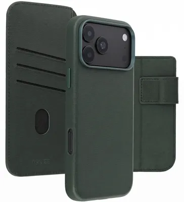 Productafbeelding van Accezz Leather Bookcase 2-in-1 met MagSafe voor de Apple iPhone 18 Pro / 17 Pro - Cedar Green