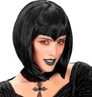 Imagen del producto de Peluca de Halloween para mujer, modelo "Vampiro Gótico", color negro