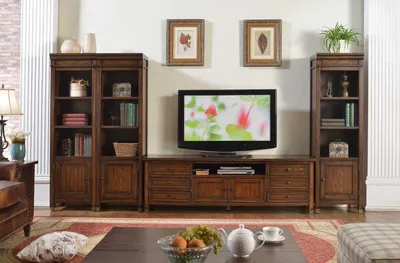 Zdjęcie produktu dla Zestaw do salonu półka ścienna komoda kredens szafki wiszące 3x gablota design 4 szt. nowy