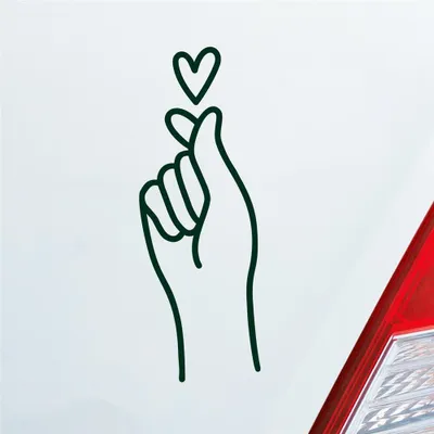 Produktbild von HUURAA! Auto Aufkleber K-POP Finger Heart Fingerherz Fun Sticker Heckscheibenaufkleber Autoaufkleber mit Musik Motiv 7x19cm