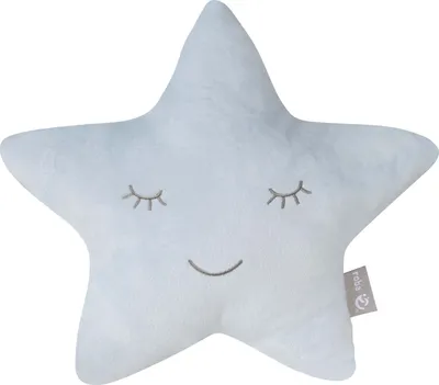 Produktbild von roba Kuschelkissen 'roba Style' Stern Hellblau/Sky, flauschiges Dekokissen für Baby- & Kinderzimmer