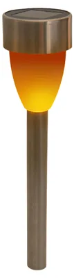 Produktbild von 6er-Set LED Solar-/Außenleuchte "CYRAL" inkl. Erdspieß, Lampe für den Außenbereich im Modern-Style, aus Metall und Kunststoff in stahl-blank, 36,5 cm hoch, Ø 5,5 cm, LED Platine – mit Dämmerungssensor – Dämmerungssensor
