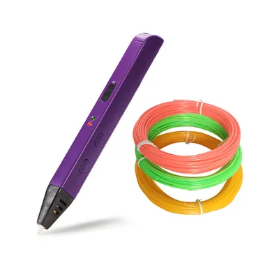 Imagen del producto de Kit profesional de bolígrafo 3D, bolígrafo para impresora 3D, ideal para niños, en varios colores, morado