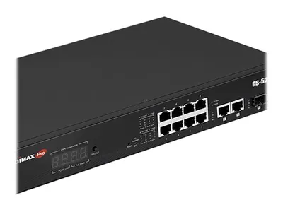 Obrázok produktu pre Edimax GS-5210PL, Riadený, Gigabit Ethernet (10/100/1000), Gigabit Ethernet