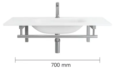 Produktbild von Waschtisch Konsole Waschbecken Halterung Messing Verchromt 46x70x20cm Bad Halter