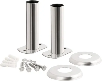 Obrázek produktu pro Montážní sada pro bazén, 40 mm, nerezová ocel V2A, pro bazénové schůdky, včetně montážního materiálu, pro bazény
