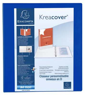 Immagine prodotto di Raccoglitore ad anelli Exacompta PP 2 anelli 40 mm forma D DIN A4 Kreacover blu