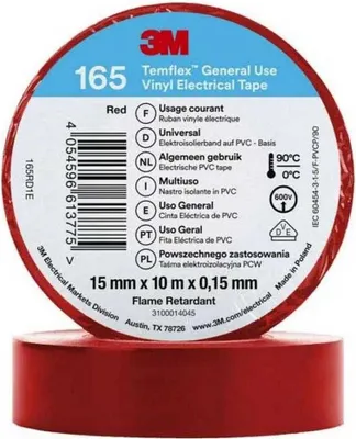 Image de 3m de ruban isolant Temflex 165 10 M Transparent 15 mm Transparent 15 mm