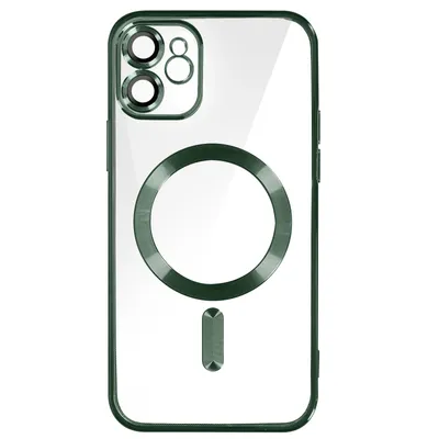 Image de Avizar, coque en silicone pour iPhone 11 avec protection pour l'appareil photo et bordure chromée, couleur vert foncé