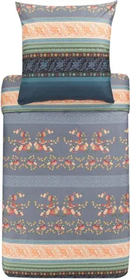 Produktbild von Bassetti Mako-Satin Bettwäsche-Garnitur Orosei Farbe Grau-G1 Größe 200x200 + 2x 80x80  100% Baumwolle