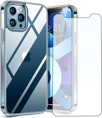 Produktbild von Hülle für iPhone Handyhülle Transparent, durchsichtig Schutzhülle, iPhone Clear Case, Stoßfest, Kratzfest mit Displayschutz – IPhone 12 Pro / Displayschutz