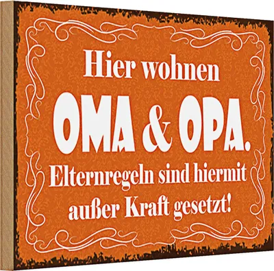 Produktbild von Holzschild Spruch 30x20cm hier wohnen Oma & Oma