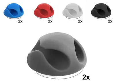 Produktbild von DeLOCK 18296, Kabelhalter, Tisch/Wand, Thermoplastischer Gummi (TPR), Schwarz, Blau, Grau, Rot, Weiß